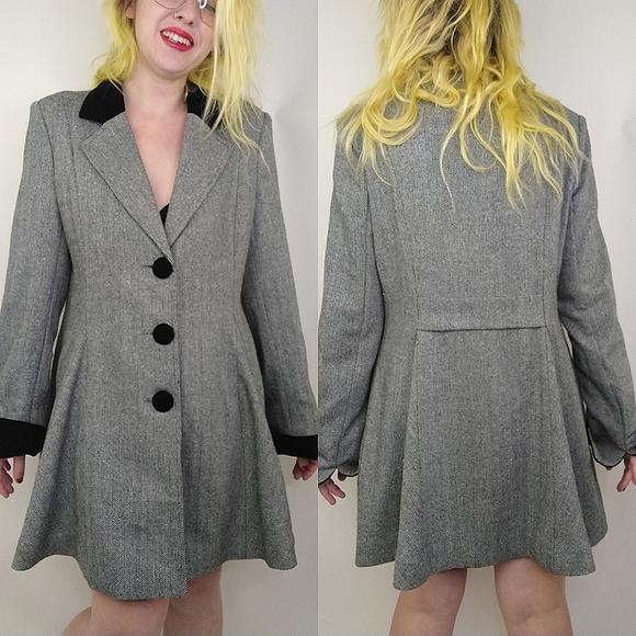 NorthStyle Jackets & Blazers - North Style Blazer Black Herringbone Dress Coat